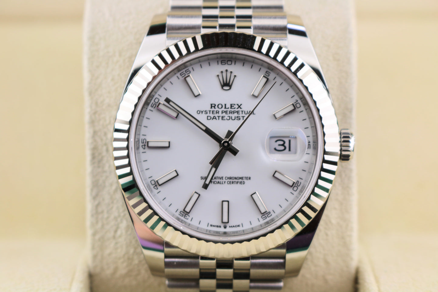 Unworn 2026 Rolex Datejust 126334 White Dial SS Jubilee With Box and Papers 41mm