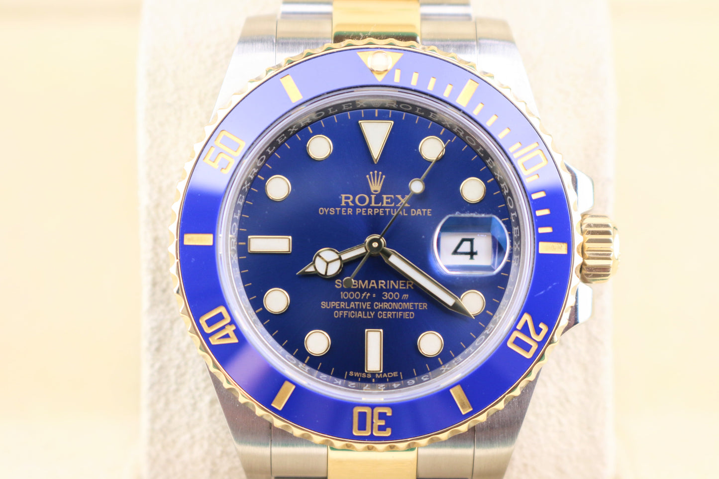 2016 Rolex Submariner Bluesy 116613 Blue Dial TT 18kt Oyster With Papers 40mm