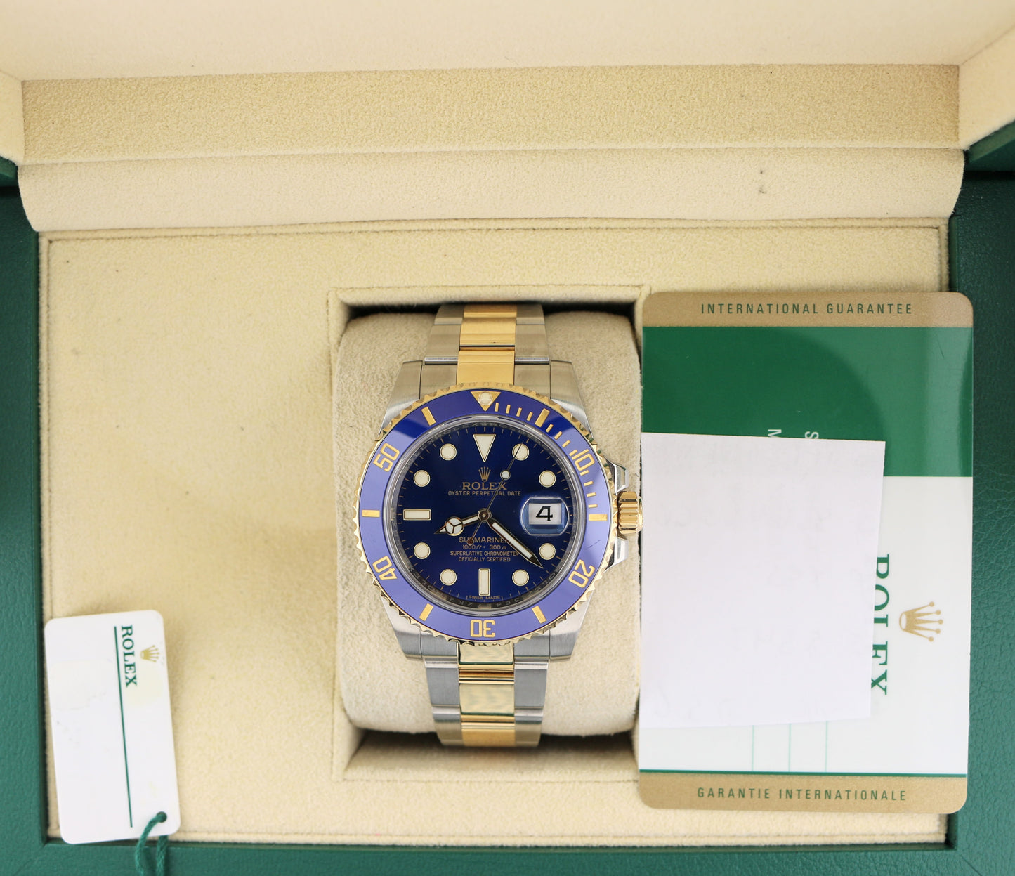 2016 Rolex Submariner Bluesy 116613 Blue Dial TT 18kt Oyster With Papers 40mm