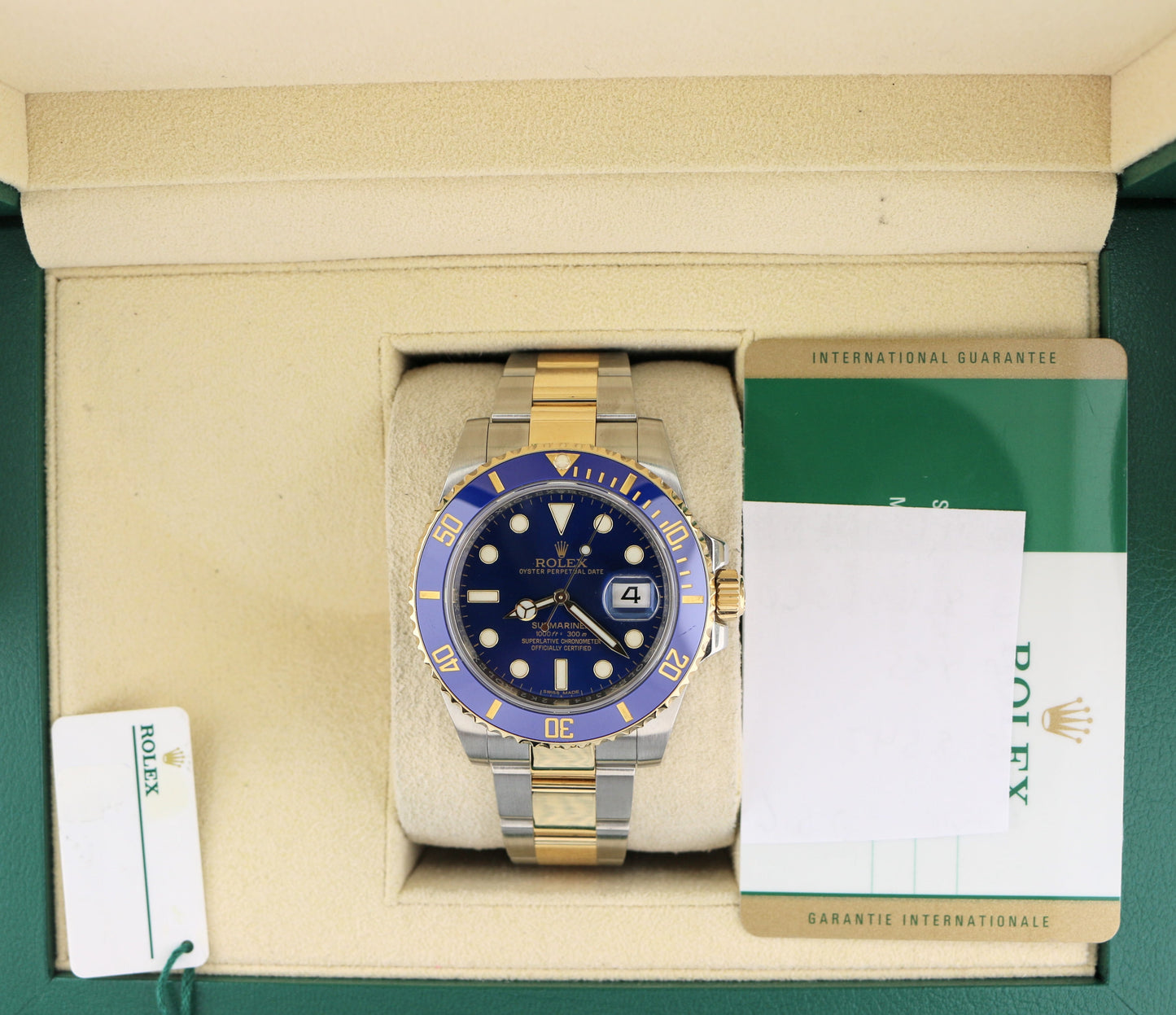 2016 Rolex Submariner Bluesy 116613 Blue Dial TT 18kt Oyster With Papers 40mm