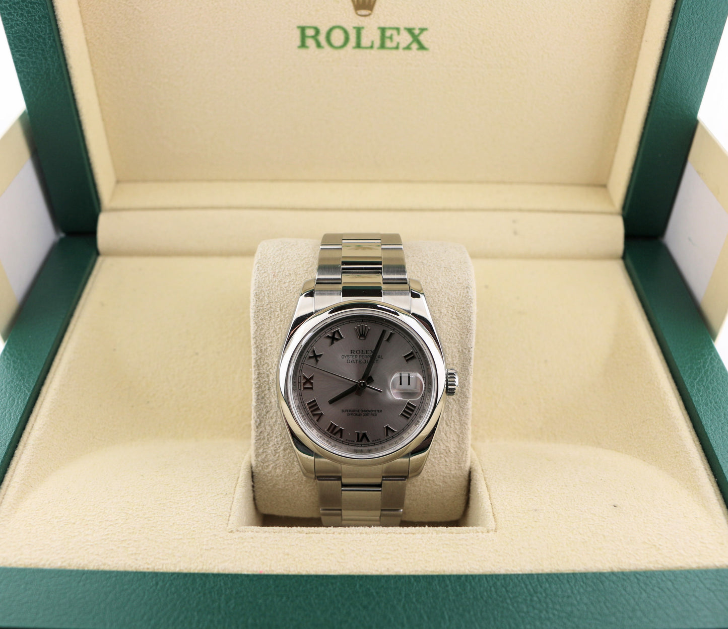 2008 Rolex Datejust 116200 Silver Roman Dial SS Oyster No Papers 36mm