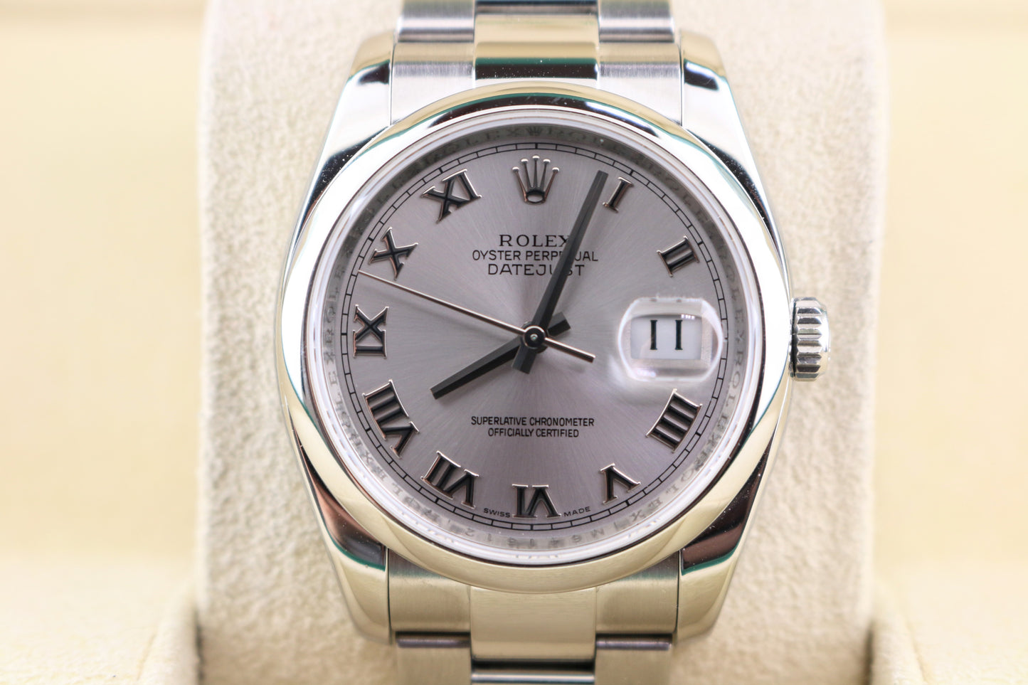 2008 Rolex Datejust 116200 Silver Roman Dial SS Oyster No Papers 36mm