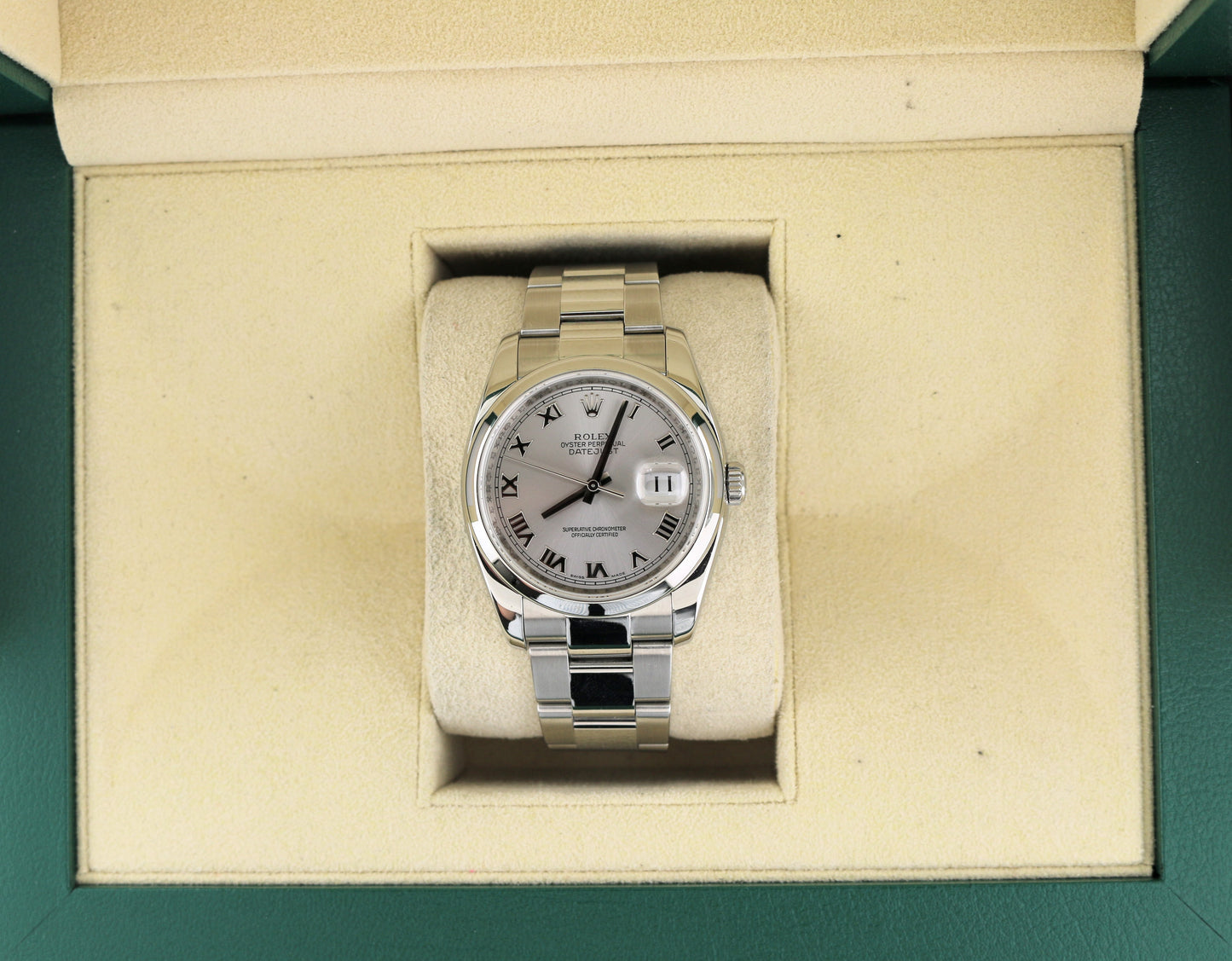 2008 Rolex Datejust 116200 Silver Roman Dial SS Oyster No Papers 36mm