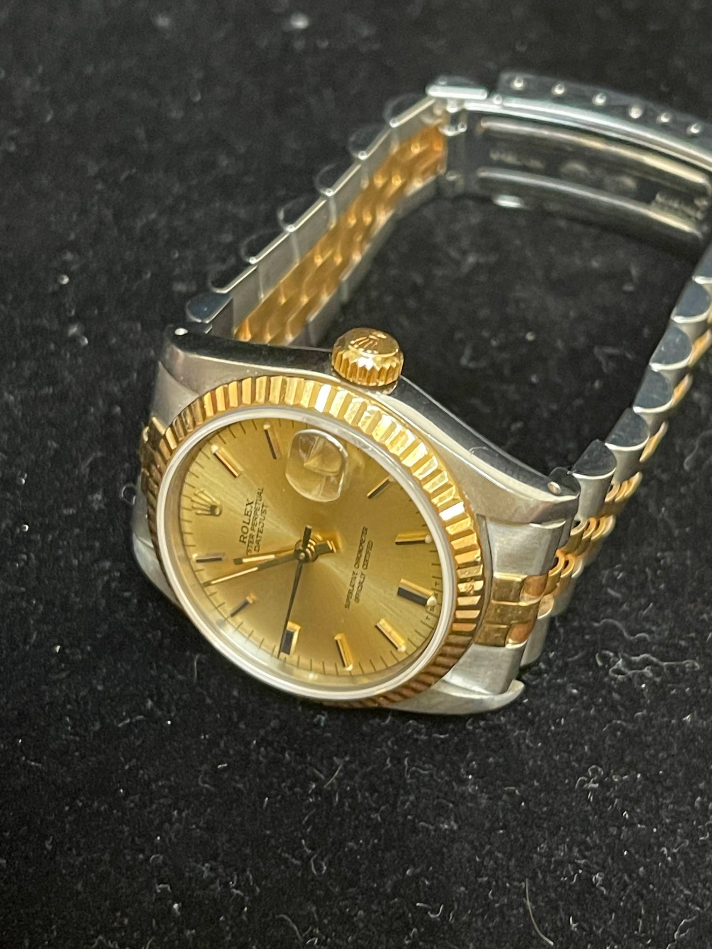 1984 Rolex Datejust Midsize 68273 Champagne Stick Dial TT Jubilee No Papers 31mm