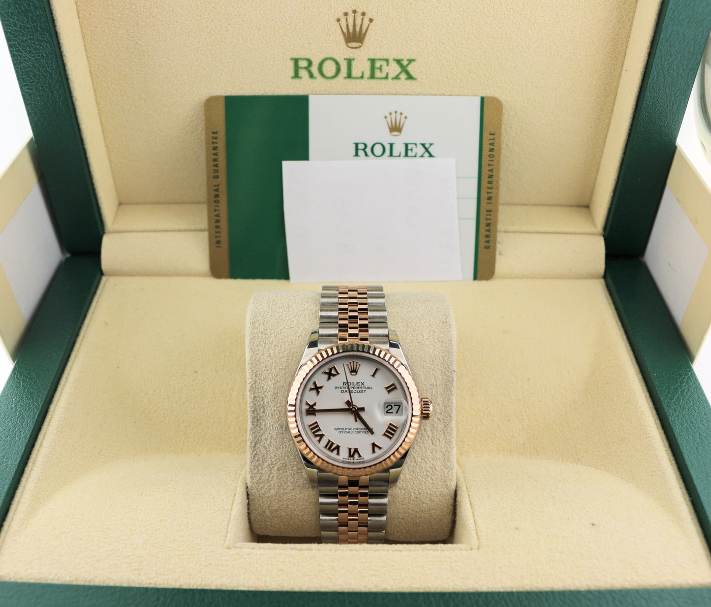 2019 Rolex Datejust 278271 White Roman Dial TT Jubilee Rose With Papers 31mm