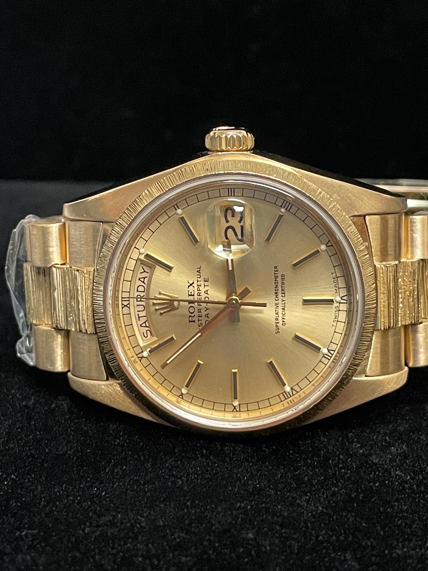 1981 Rolex Day-Date 18078 Champagne Dial 18kt Bark President No Papers 36mm