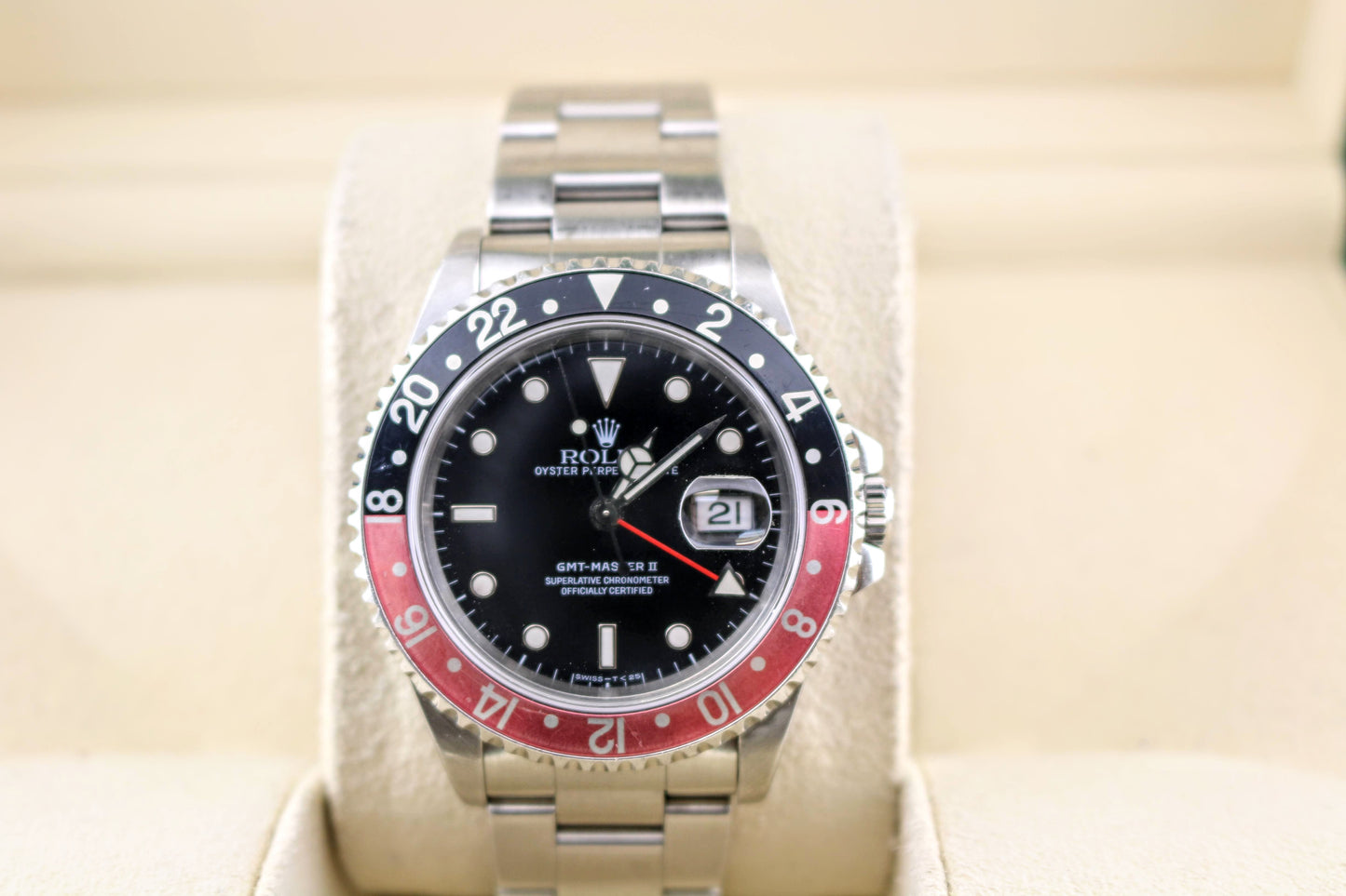 1997 Rolex GMT Master II Coke 16710 Black Dial SS Oyster With Papers 40mm
