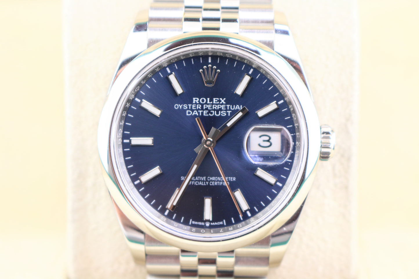 2025 Rolex Datejust 126200 Blue Dial Smooth Bezel SS Jubilee With Papers 36mm