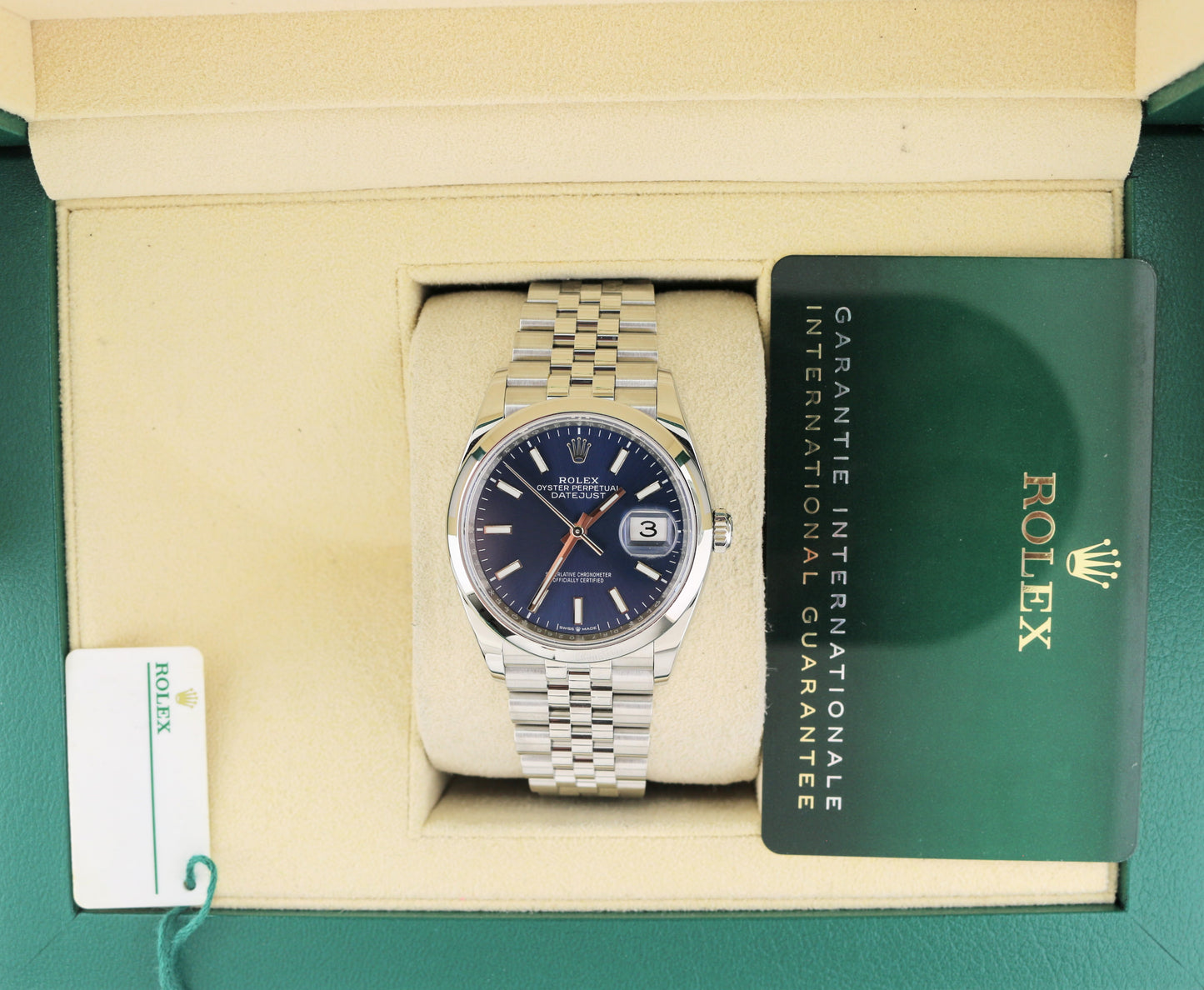 2025 Rolex Datejust 126200 Blue Dial Smooth Bezel SS Jubilee With Papers 36mm