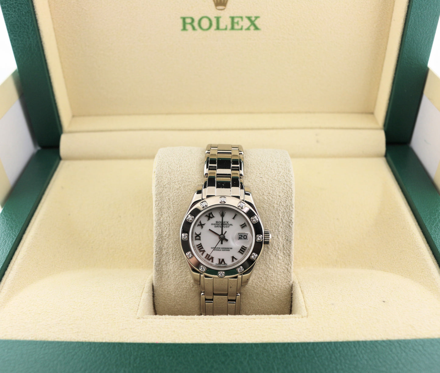 1999 Rolex Datejust 80319 White Roman Dial 18kt Pearlmaster WG No Papers 29mm