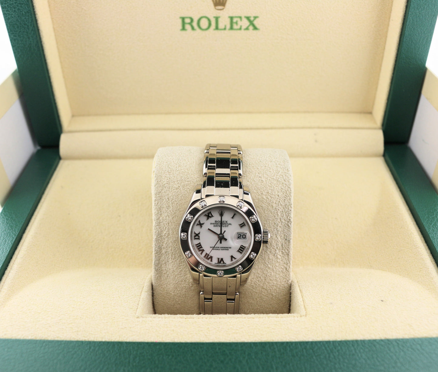 1999 Rolex Datejust 80319 White Roman Dial 18kt Pearlmaster WG No Papers 29mm