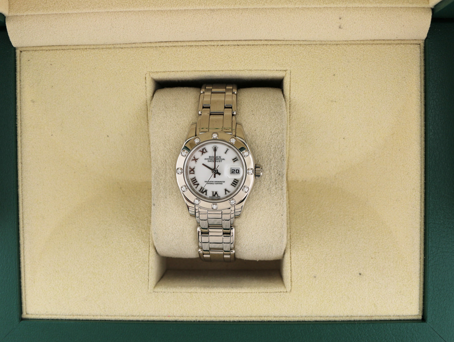 1999 Rolex Datejust 80319 White Roman Dial 18kt Pearlmaster WG No Papers 29mm