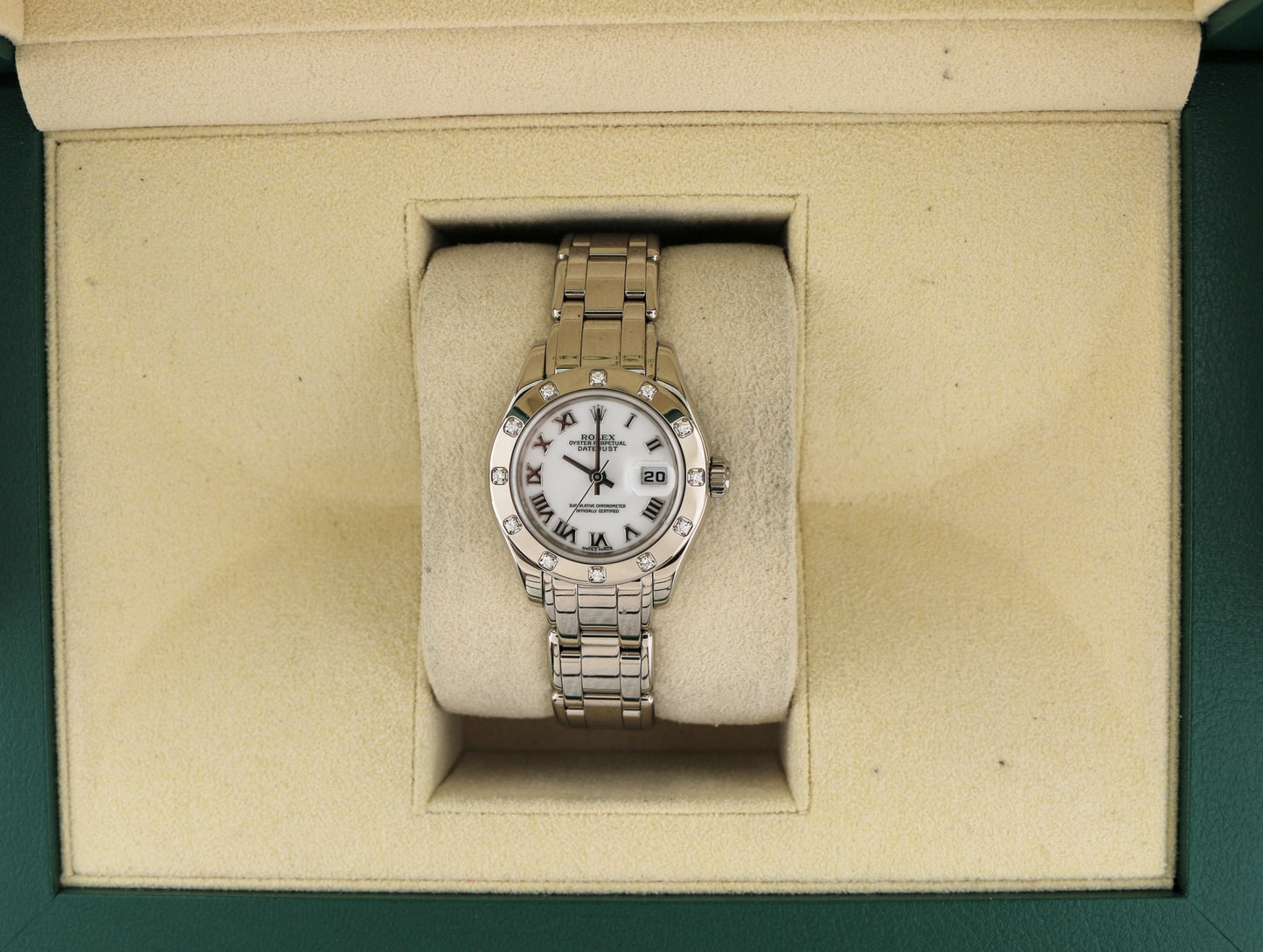 1999 Rolex Datejust 80319 White Roman Dial 18kt Pearlmaster WG No Papers 29mm