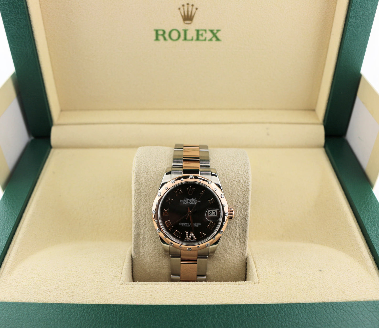 2017 Rolex Datejust 178341 Chocolate Diamond VI TT Rose Oyster No Papers 31mm