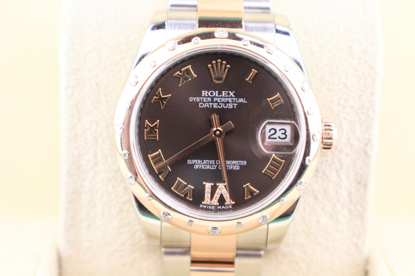 2017 Rolex Datejust 178341 Chocolate Diamond VI TT Rose Oyster No Papers 31mm