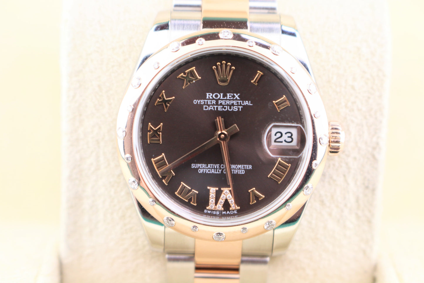 2017 Rolex Datejust 178341 Chocolate Diamond VI TT Rose Oyster No Papers 31mm