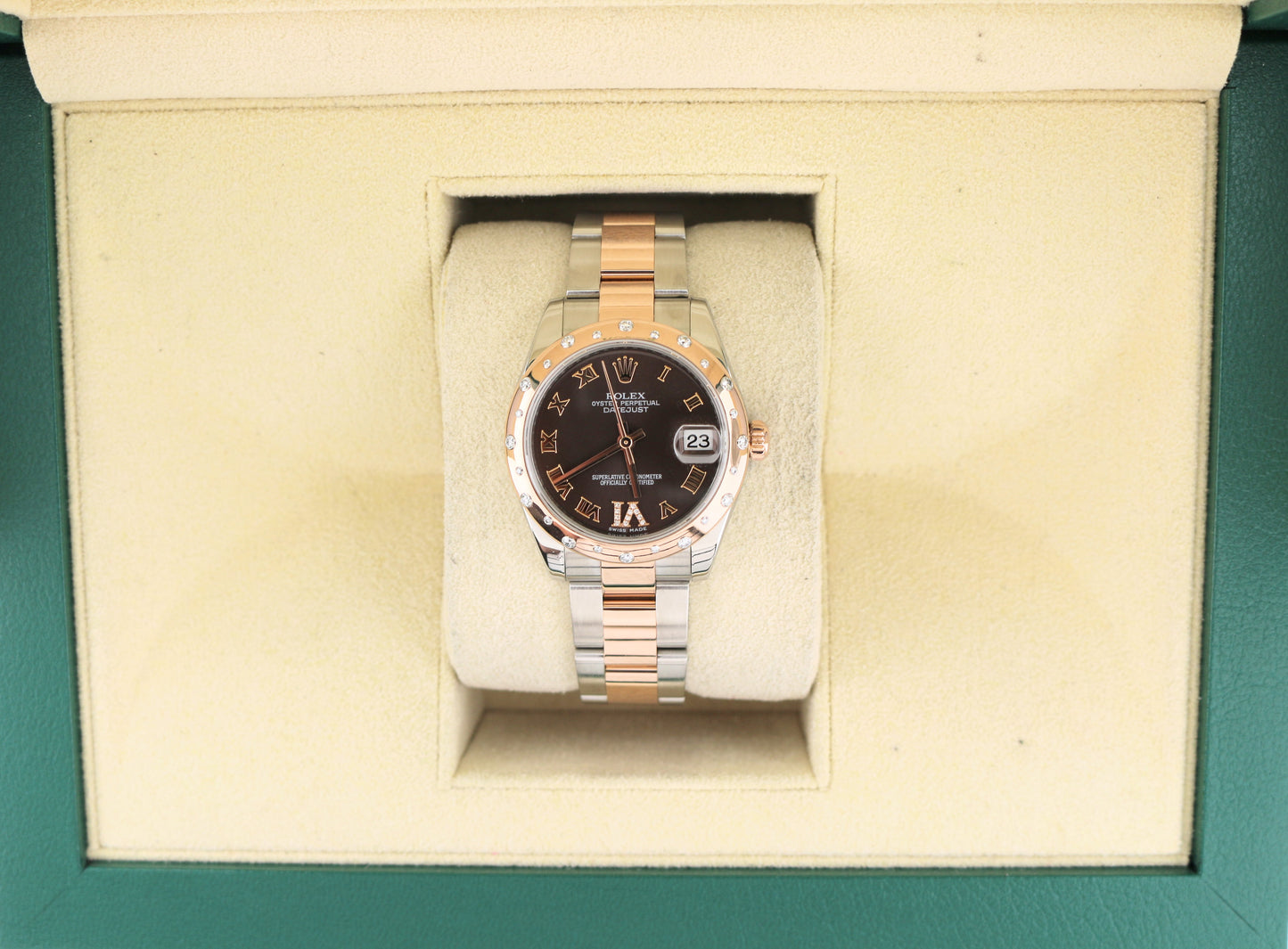 2017 Rolex Datejust 178341 Chocolate Diamond VI TT Rose Oyster No Papers 31mm