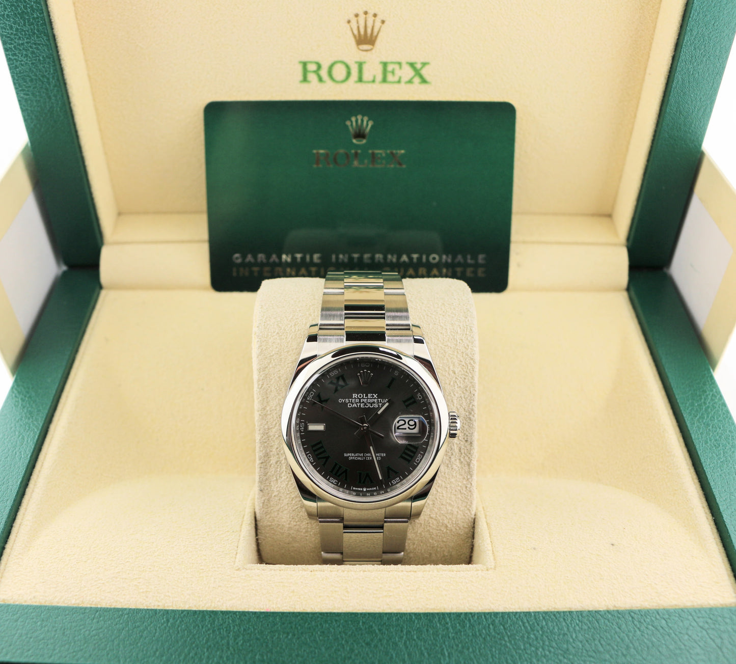2021 Rolex Datejust 126200 Wimbledon Roman Dial SS Oyster With Papers 36mm