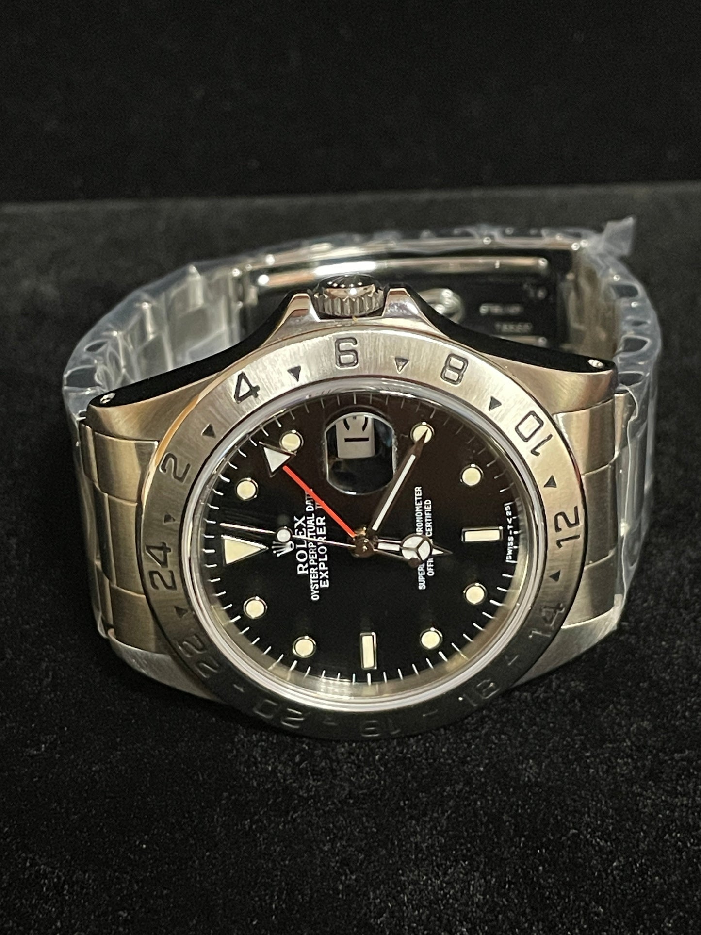 1991 Rolex Explorer II 16570 Black Tritium Dial SS Oyster No Papers 40mm