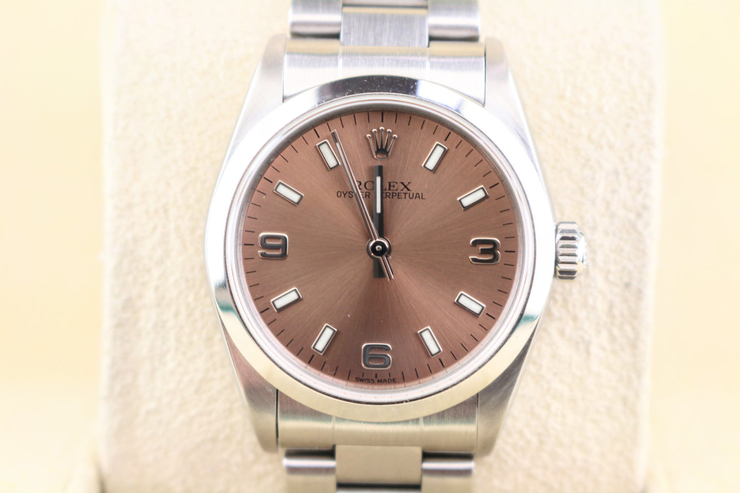 2002 Rolex Ladies Oyster Perpetual 77080 Pink Dial SS Oyster No Papers 31mm