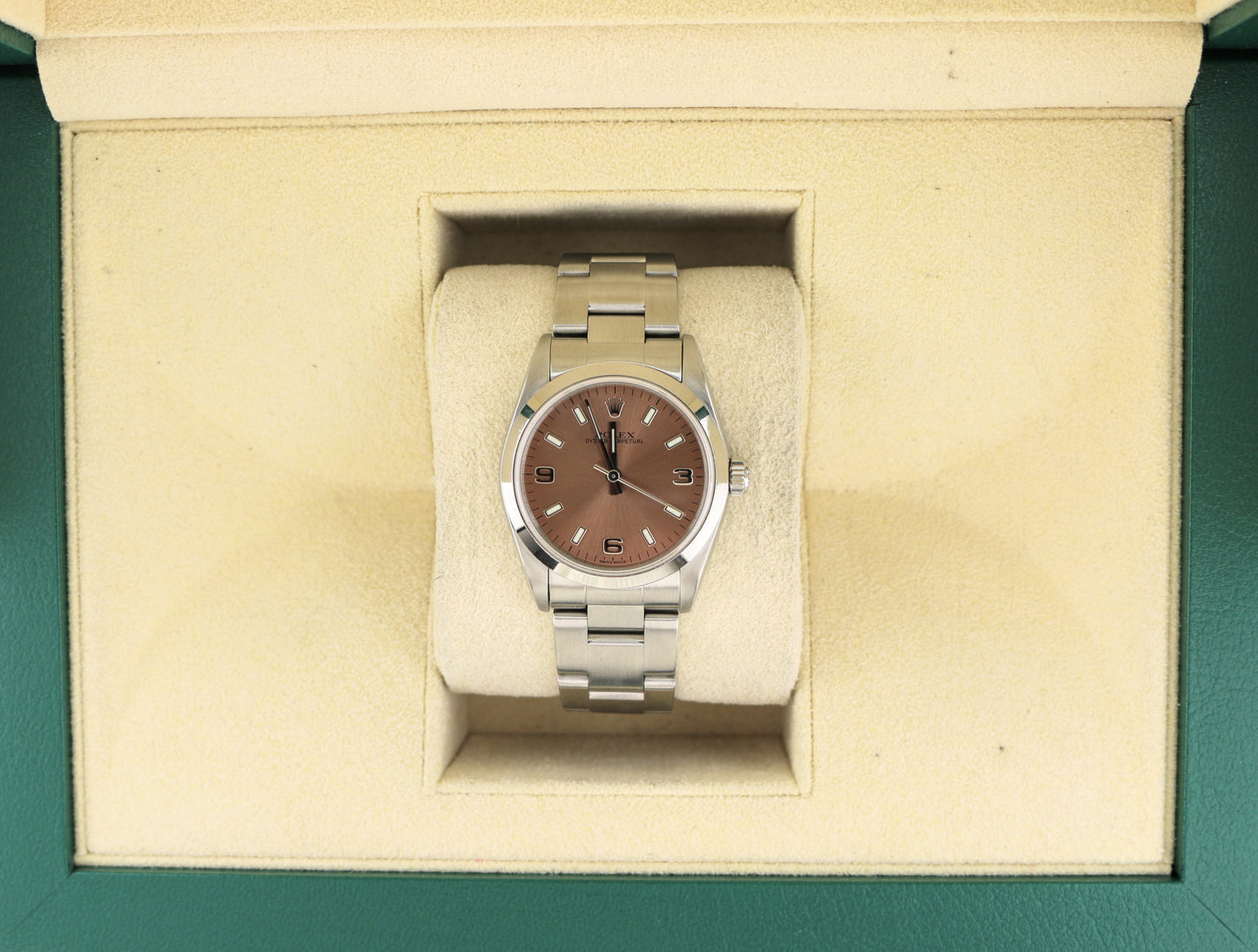 2002 Rolex Ladies Oyster Perpetual 77080 Pink Dial SS Oyster No Papers 31mm