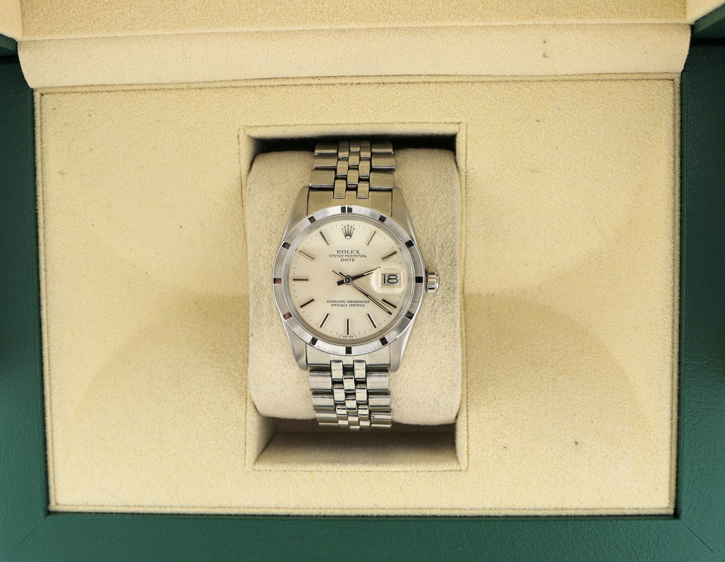 1976 Rolex Date 1501 Silver Dial SS USA Jubilee Trim Bracelet No Papers 34mm