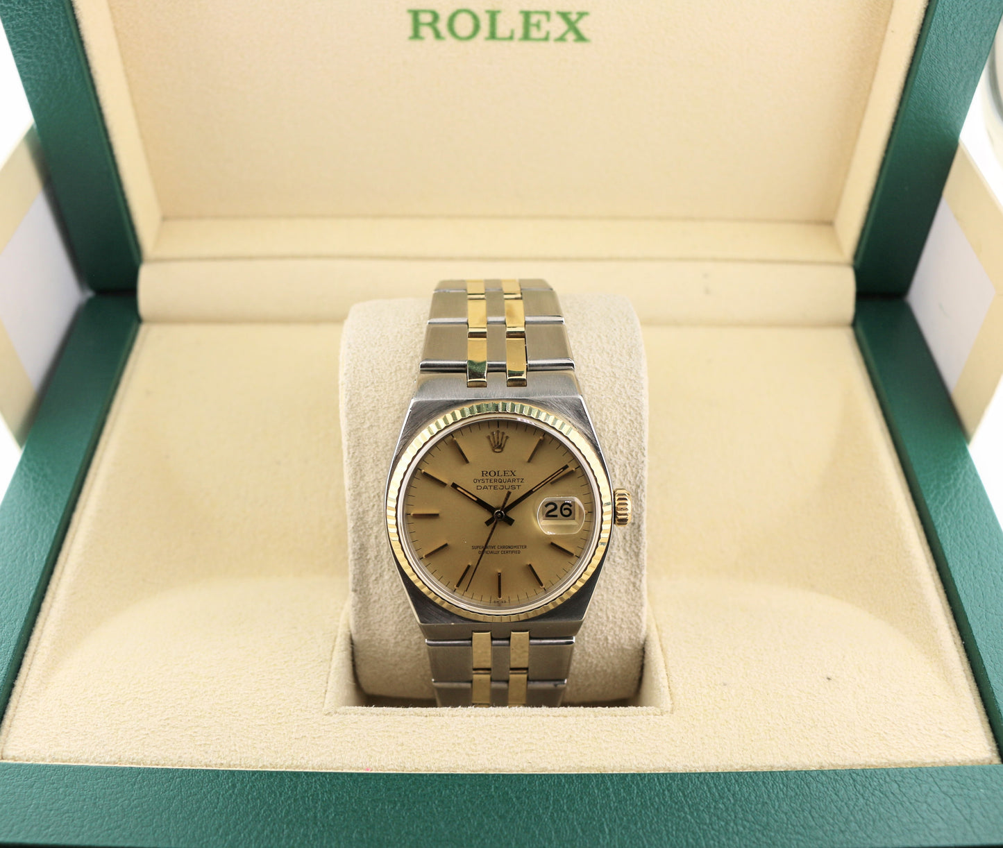 1981 Rolex Datejust 17013 Champagne Dial TT 18kt Oysterquartz No Papers 36mm