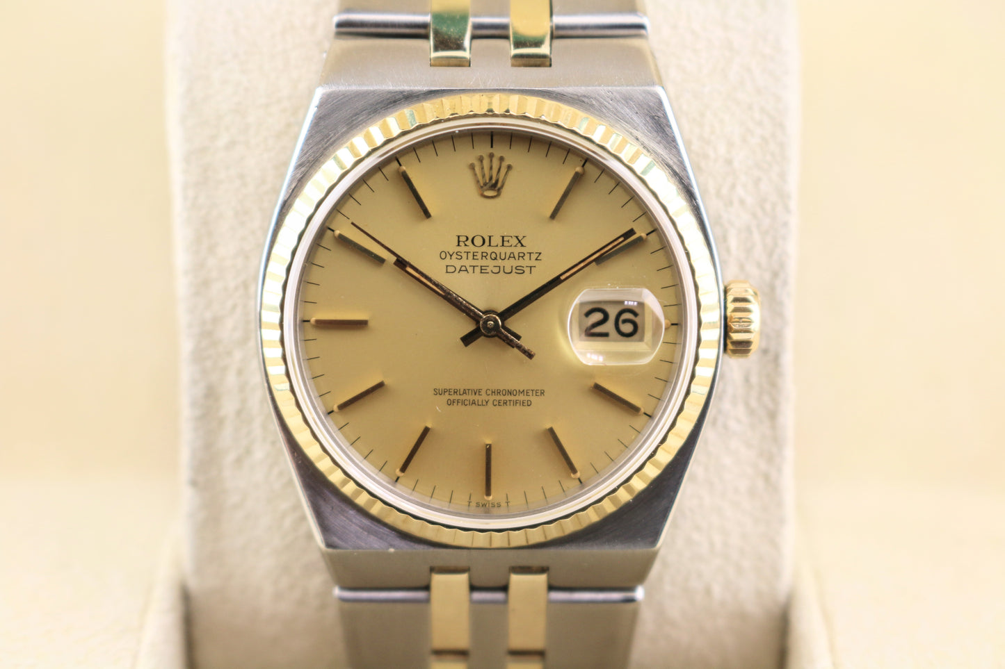 1981 Rolex Datejust 17013 Champagne Dial TT 18kt Oysterquartz No Papers 36mm