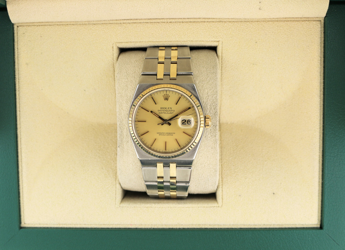 1981 Rolex Datejust 17013 Champagne Dial TT 18kt Oysterquartz No Papers 36mm