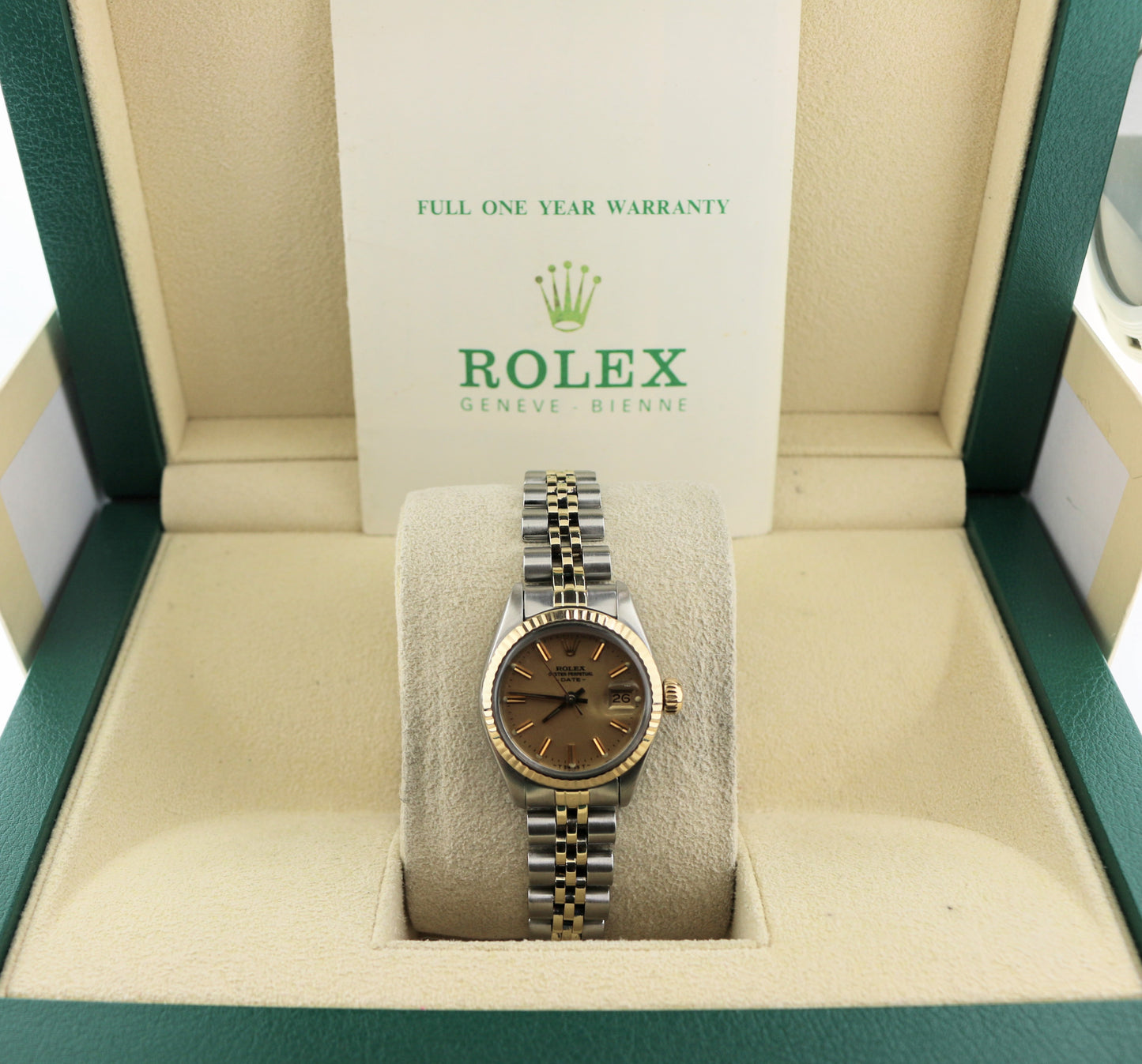 1980 Rolex Ladies Datejust 6917 Champagne Dial Jubilee TT 18kt with Papers 26mm