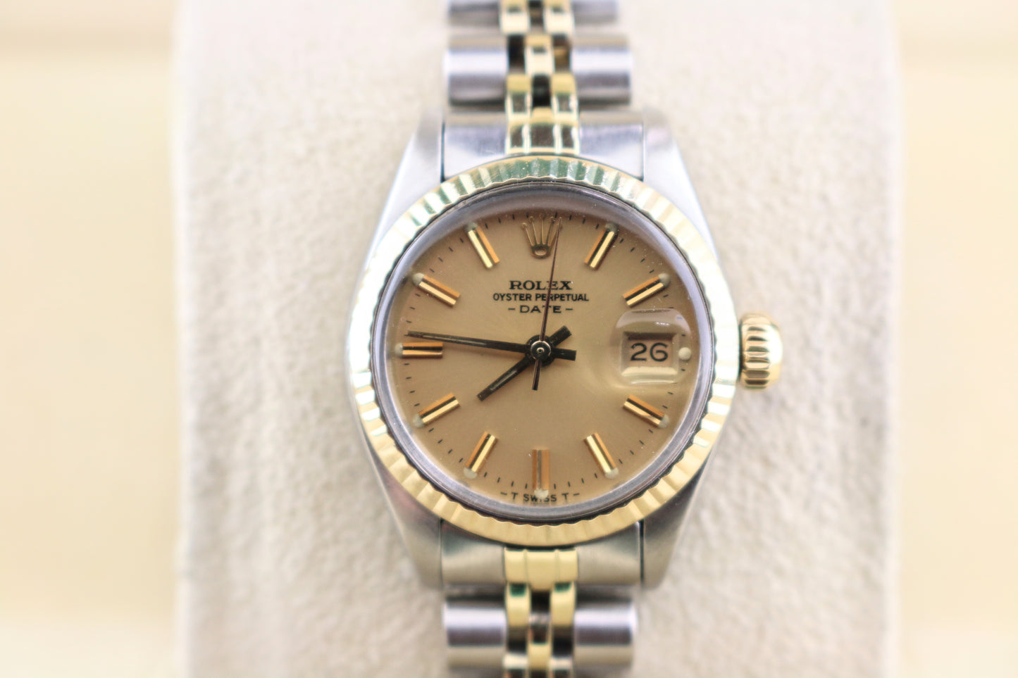 1980 Rolex Ladies Datejust 6917 Champagne Dial Jubilee TT 18kt with Papers 26mm