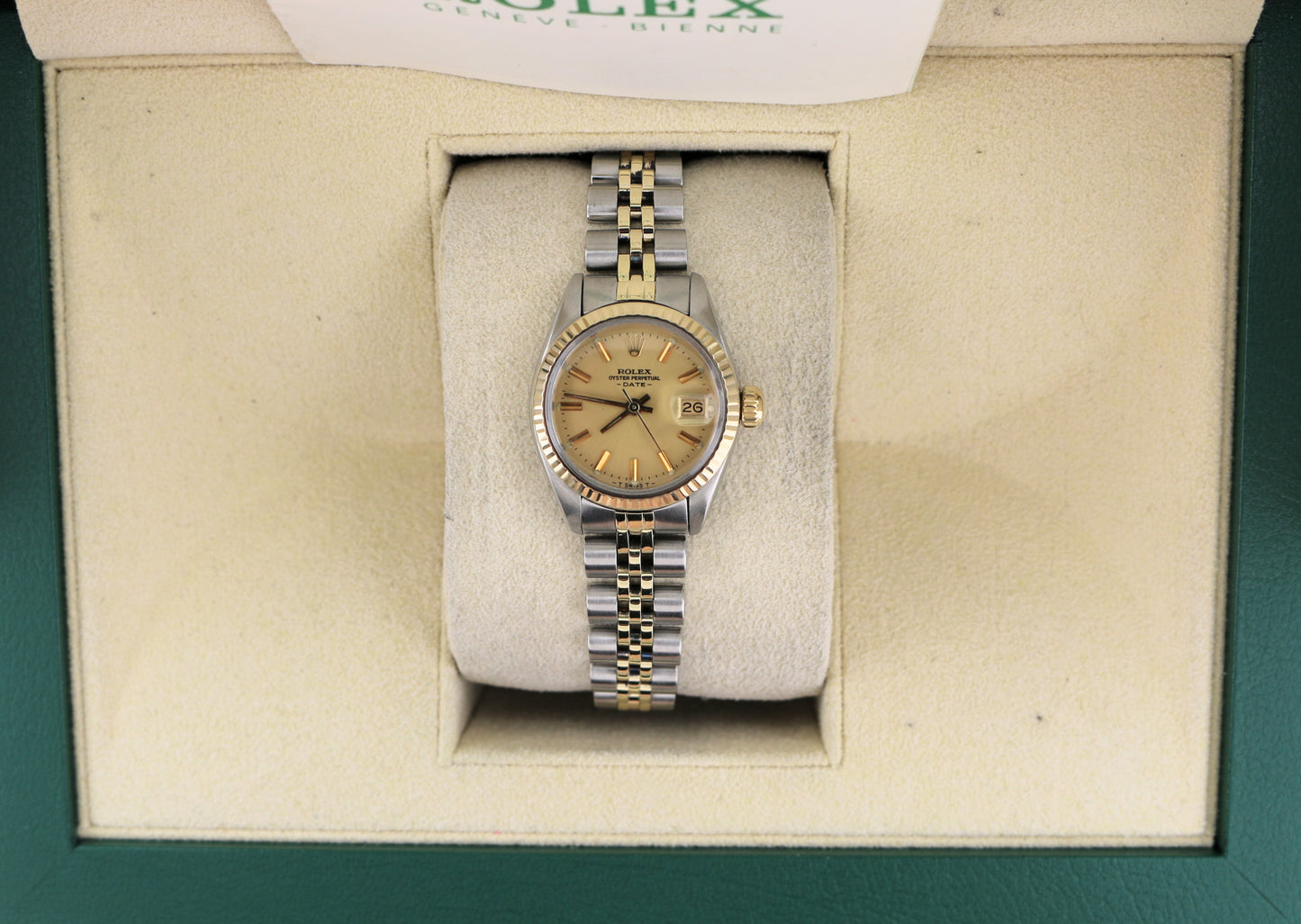 1980 Rolex Ladies Datejust 6917 Champagne Dial Jubilee TT 18kt with Papers 26mm