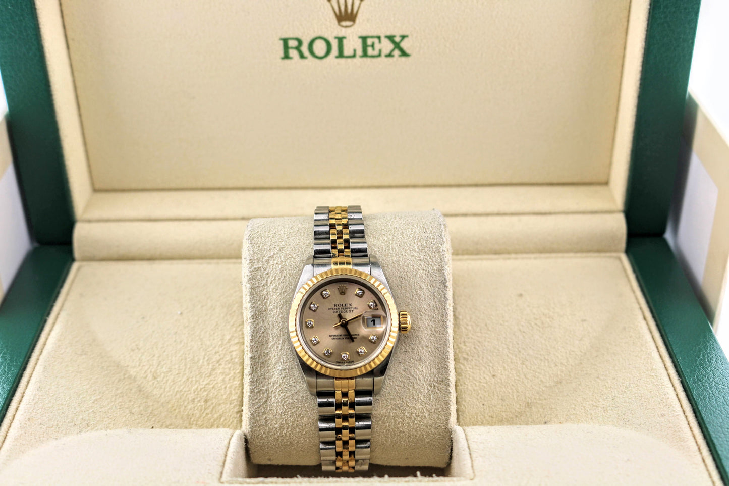 1990 Rolex Ladies Datejust 69173 Champagne/Silver Dial TT Jubilee No Papers 26mm