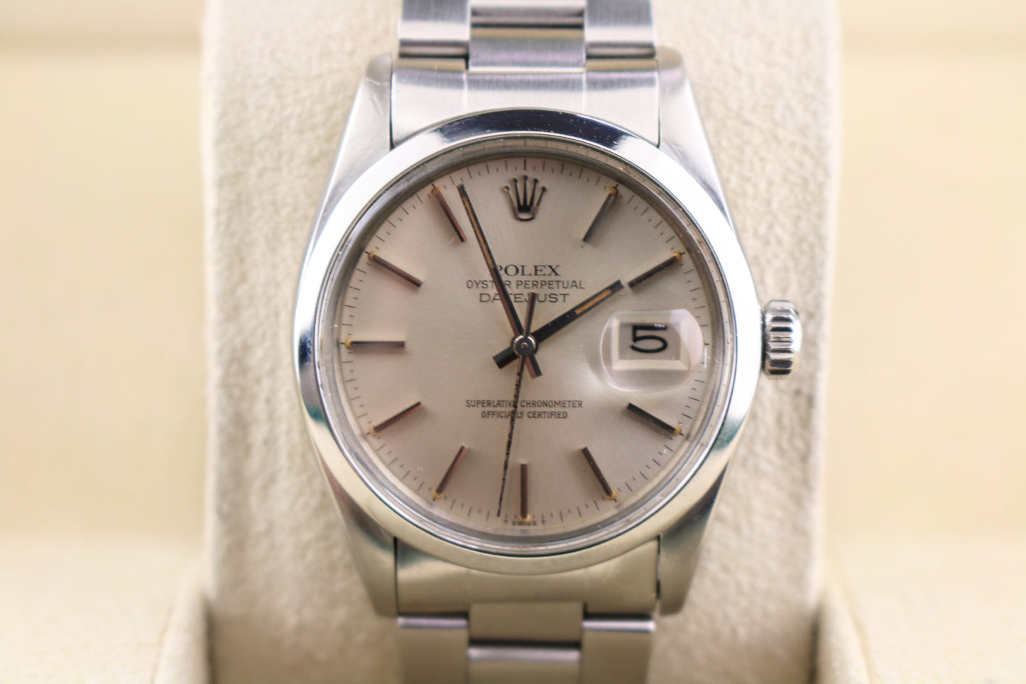 1981 Rolex Datejust 16000 Silver Dial SS Oyster Smooth Bezel No Papers 36mm