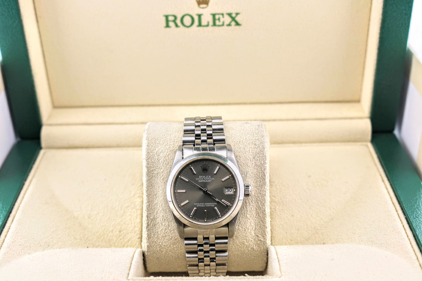 1984 Rolex Datejust 68273 Midsize Grey Dial SS Jubilee No Papers 31mm