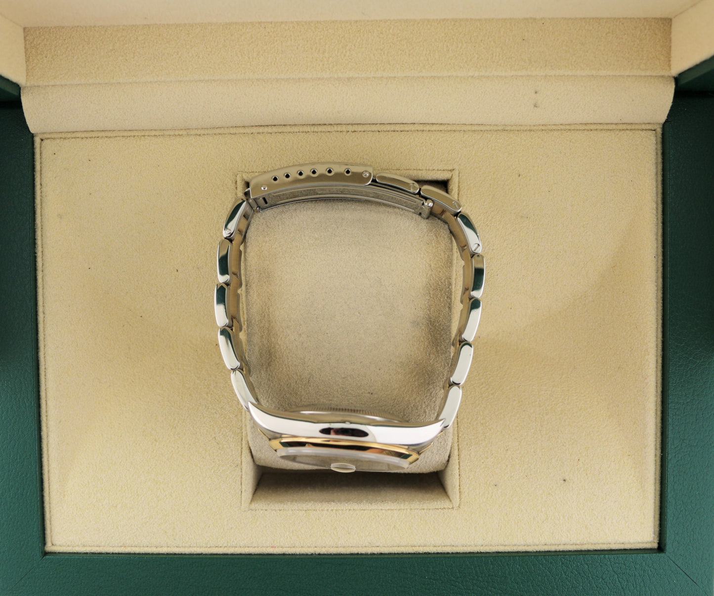 2005 Rolex Date 15203 Rhodium Dial TT 18kt with Papers 34mm
