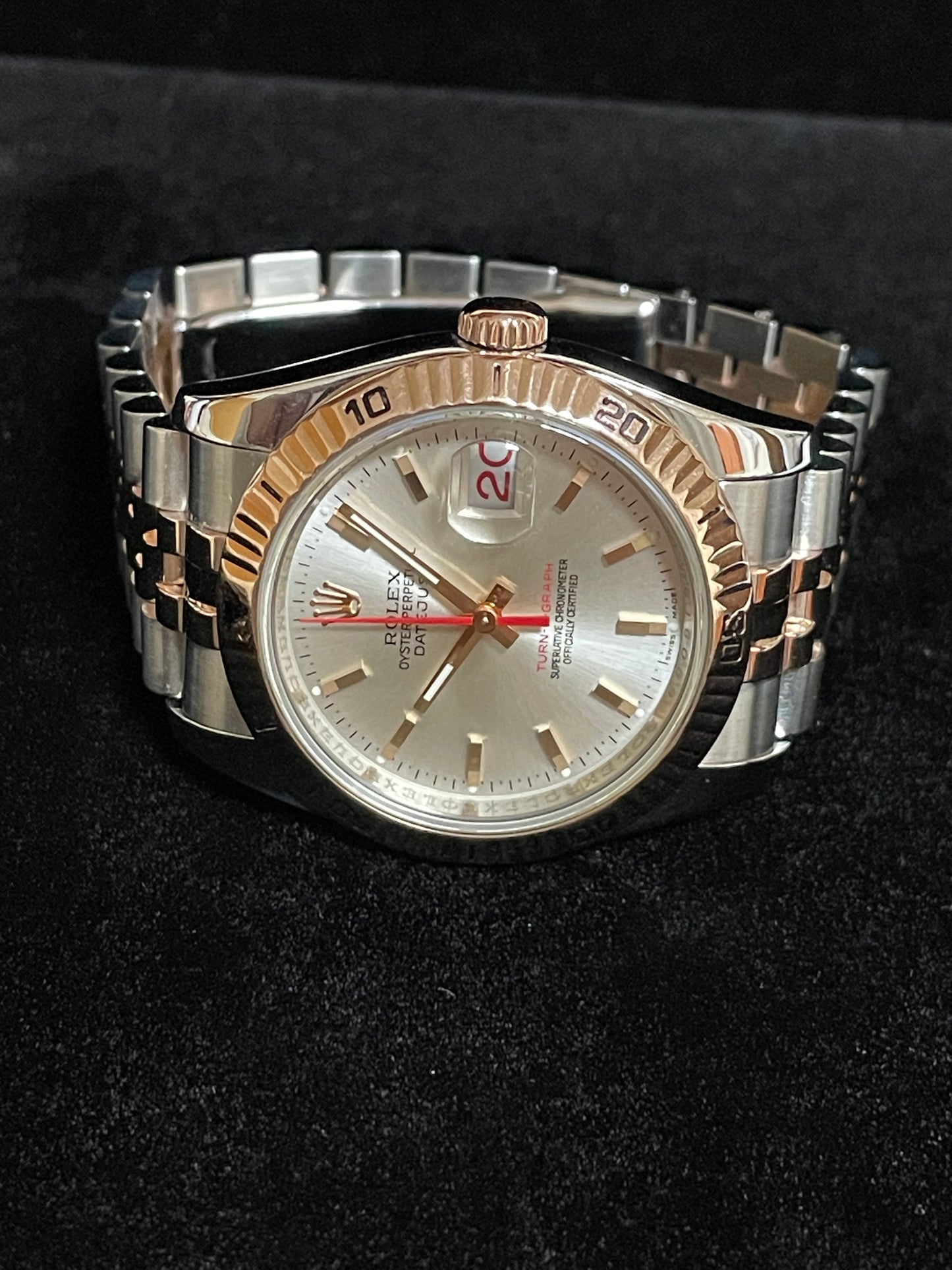2006 Rolex Datejust Turnograph 116261 Silver Dial TT RG Jubilee No Papers 36mm