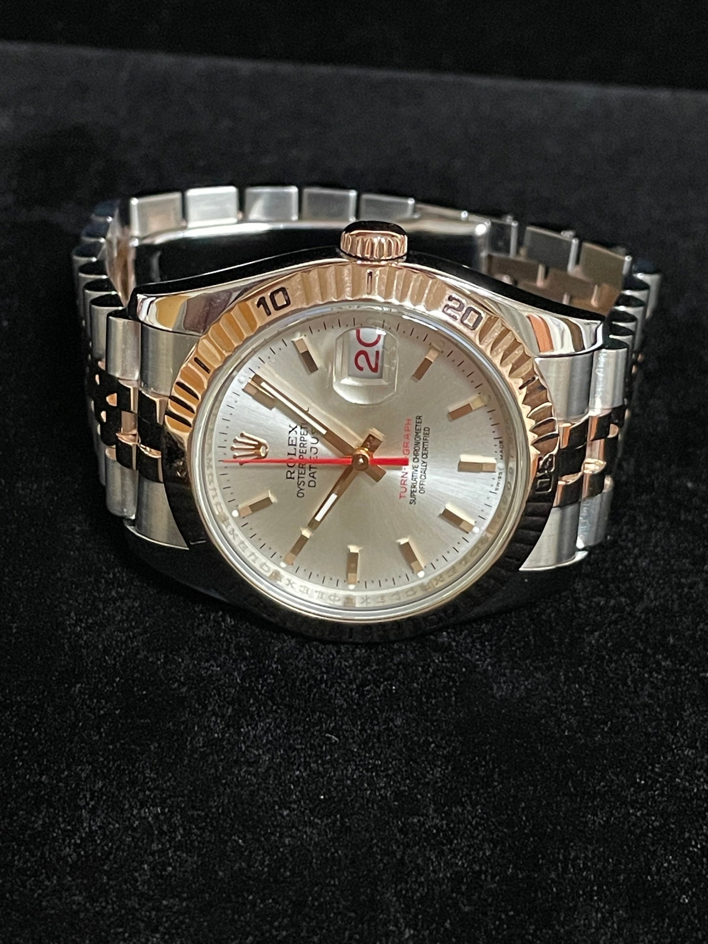 2006 Rolex Datejust Turnograph 116261 Silver Dial TT RG Jubilee No Papers 36mm
