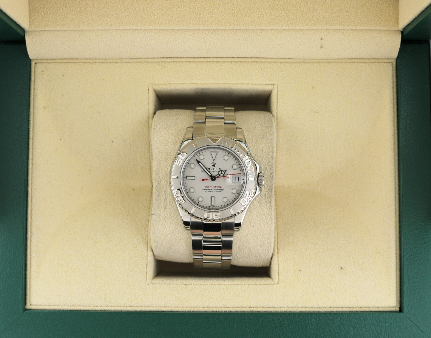1999 Rolex Yacht-Master 168622 Platinum Dial SS Midsize No Papers 35mm
