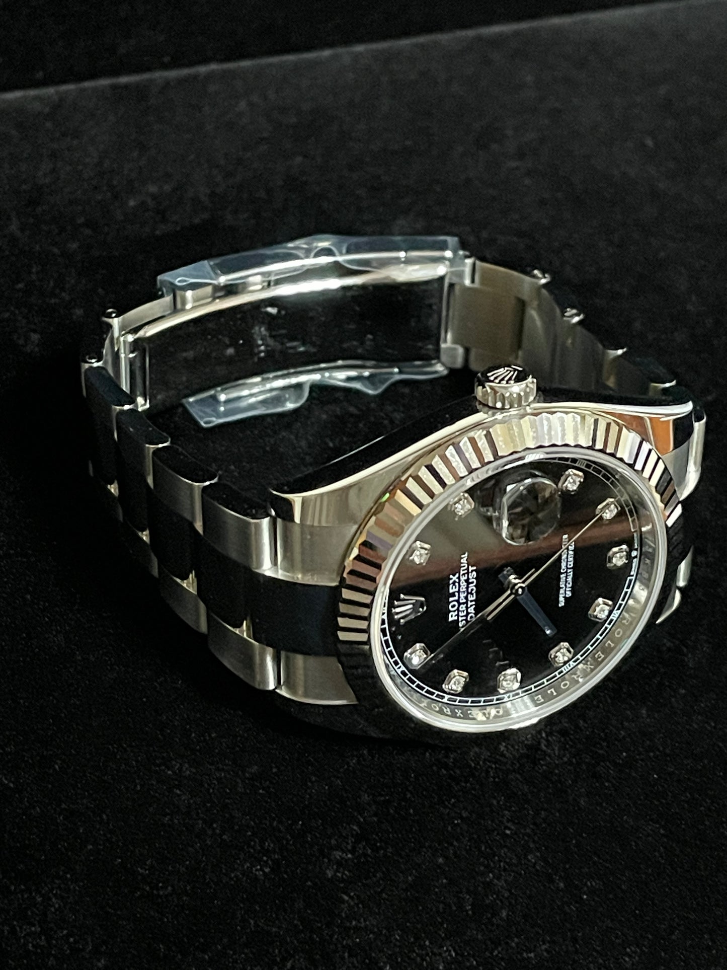 OHA 2020 Rolex Datejust 126334 Black Diamond Dial SS Oyster With Papers 41mm