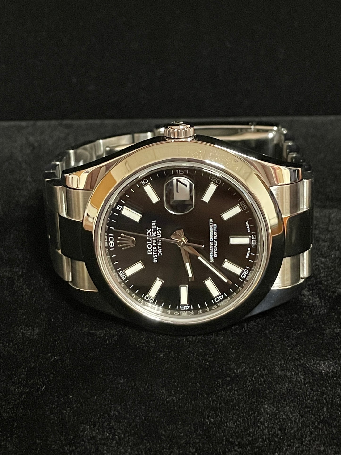 2016 Rolex Datejust 116300 Black Dial Smooth Bezel SS Oyster No Papers 41mm