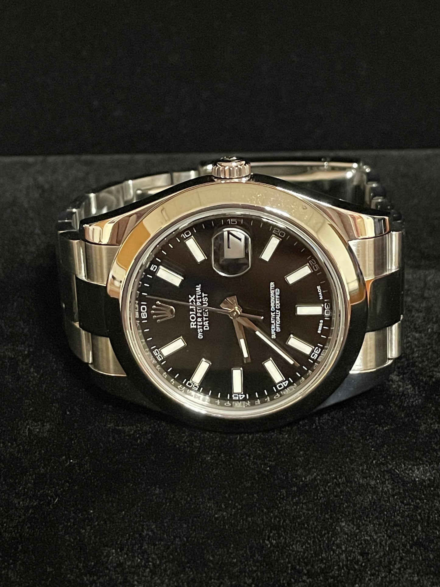 2016 Rolex Datejust 116300 Black Dial Smooth Bezel SS Oyster No Papers 41mm
