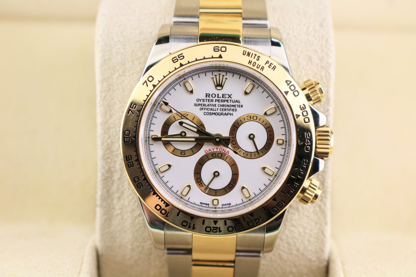 2020 Rolex Daytona 116503 White Dial TT 18kt Oyster With Papers 40mm