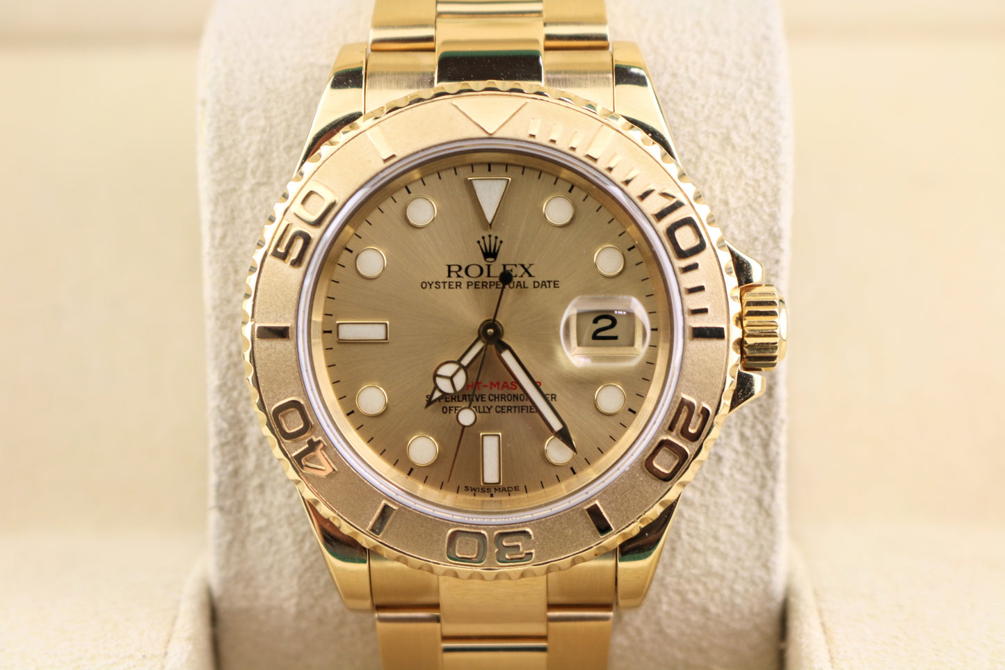 1995 Rolex Yacht-Master 16628 Champagne Dial 18kt Oyster No Papers 40mm