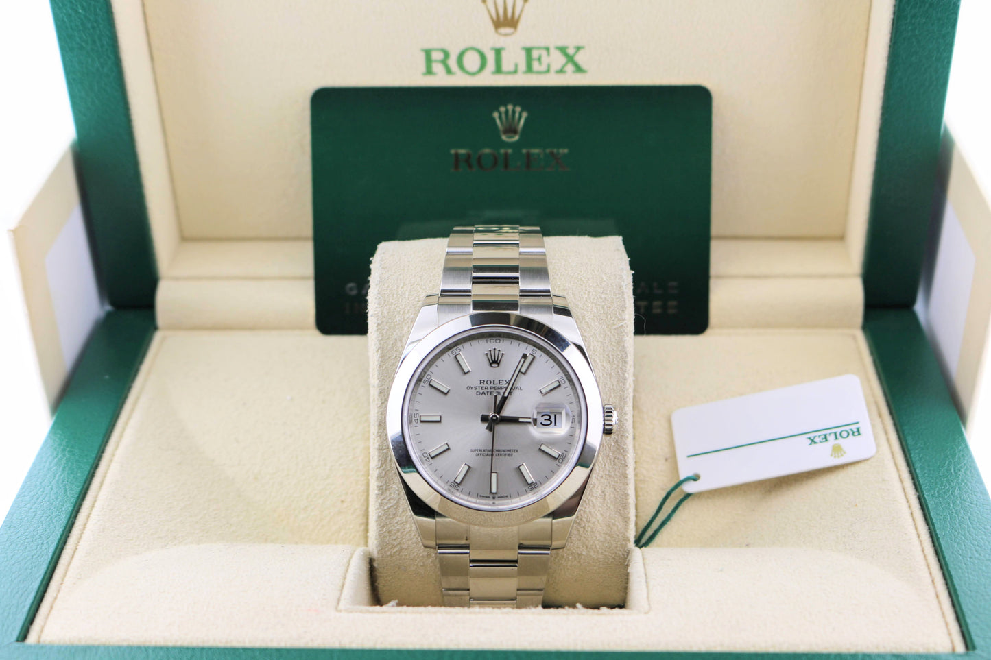 Unworn 2023 Rolex Datejust 126300 Silver Dial Oyster Bracelet W/B+P 41mm