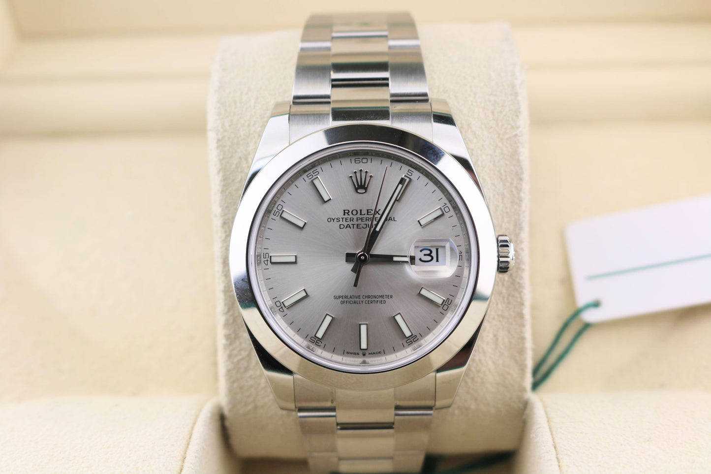 Unworn 2023 Rolex Datejust 126300 Silver Dial Oyster Bracelet W/B+P 41mm