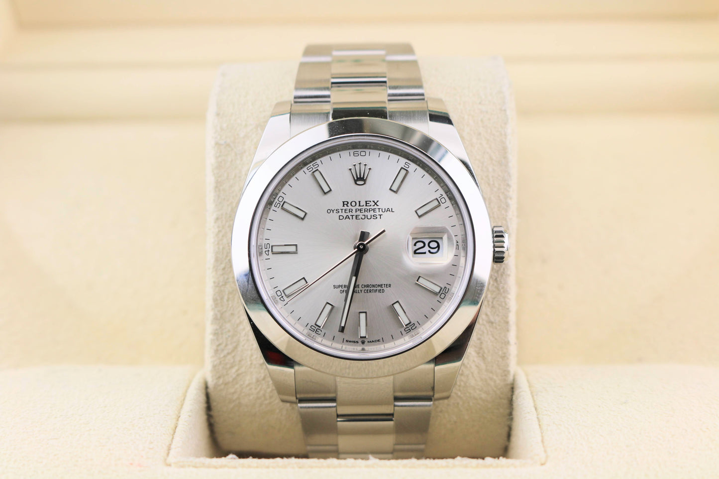 2022 Rolex Datejust 126300 Silver Dial SS Oyster With Papers 41mm