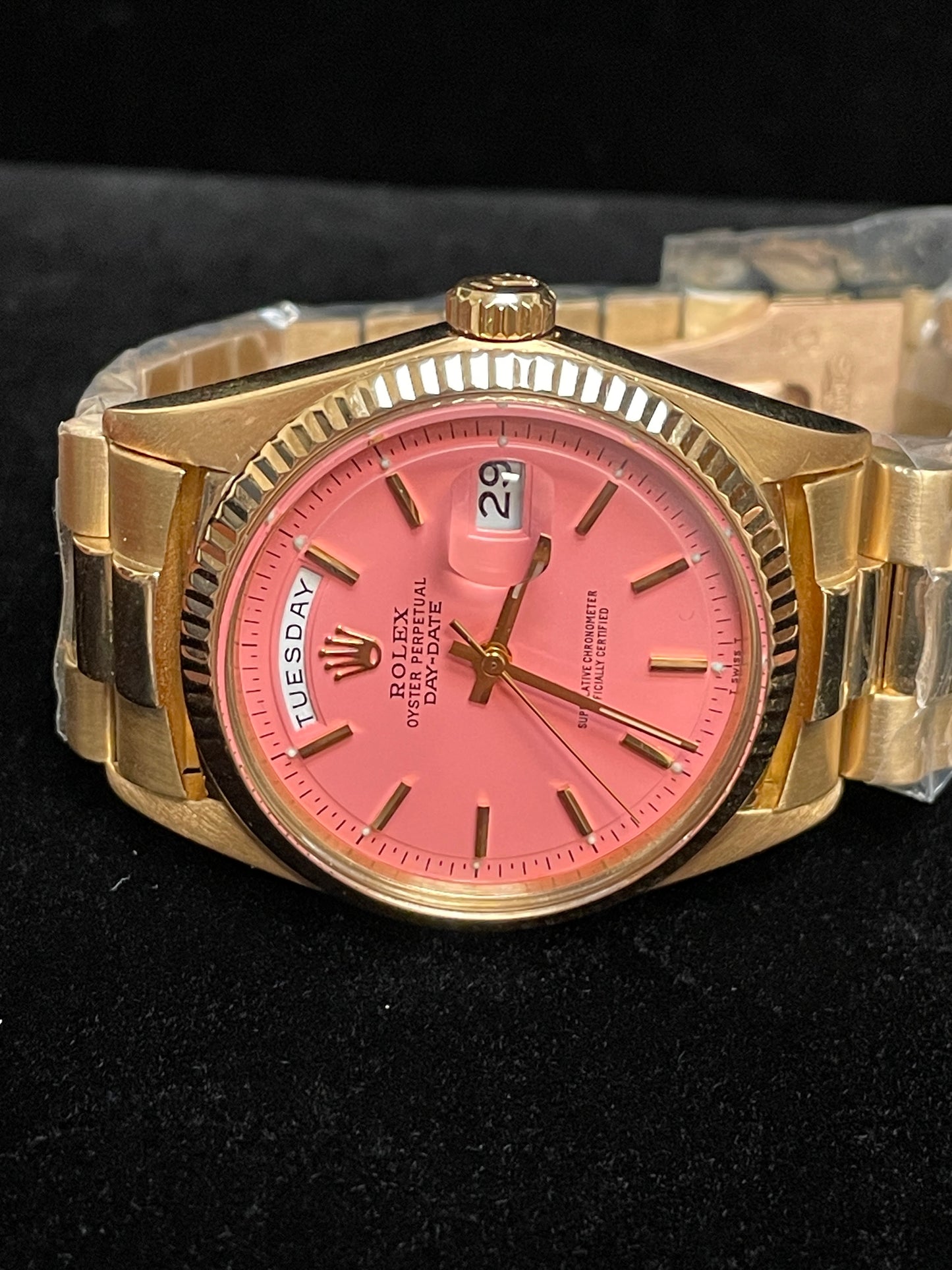 1967 Rolex Day-Date 1803 Pink Stella Dial 18kt President No Papers 36mm