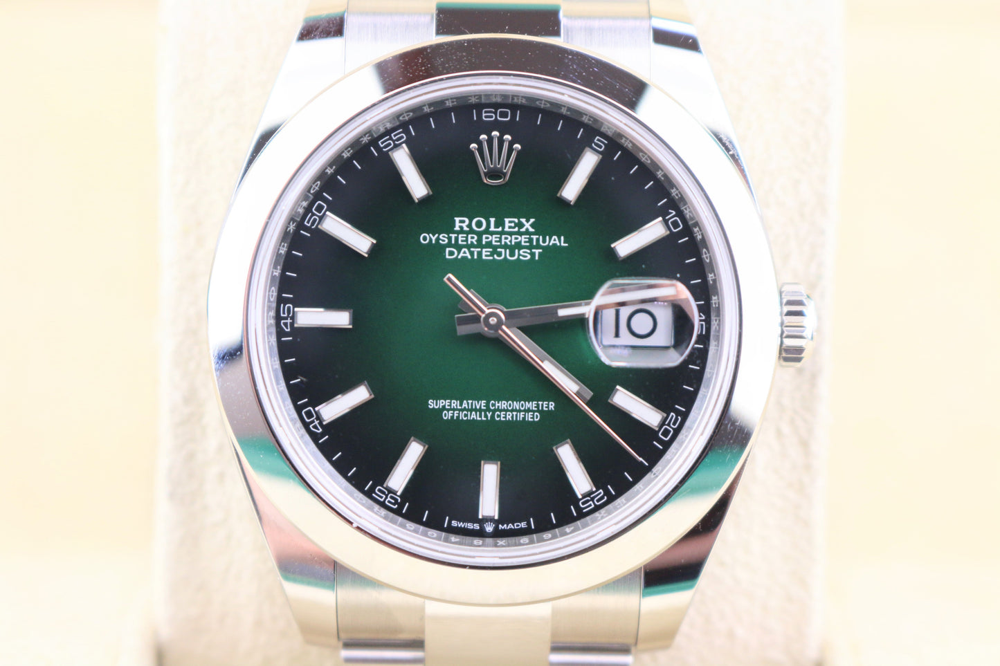 Unworn 2026 Rolex Datejust 126300 Green Ombre Dial SS Oyster Box and Papers 41mm