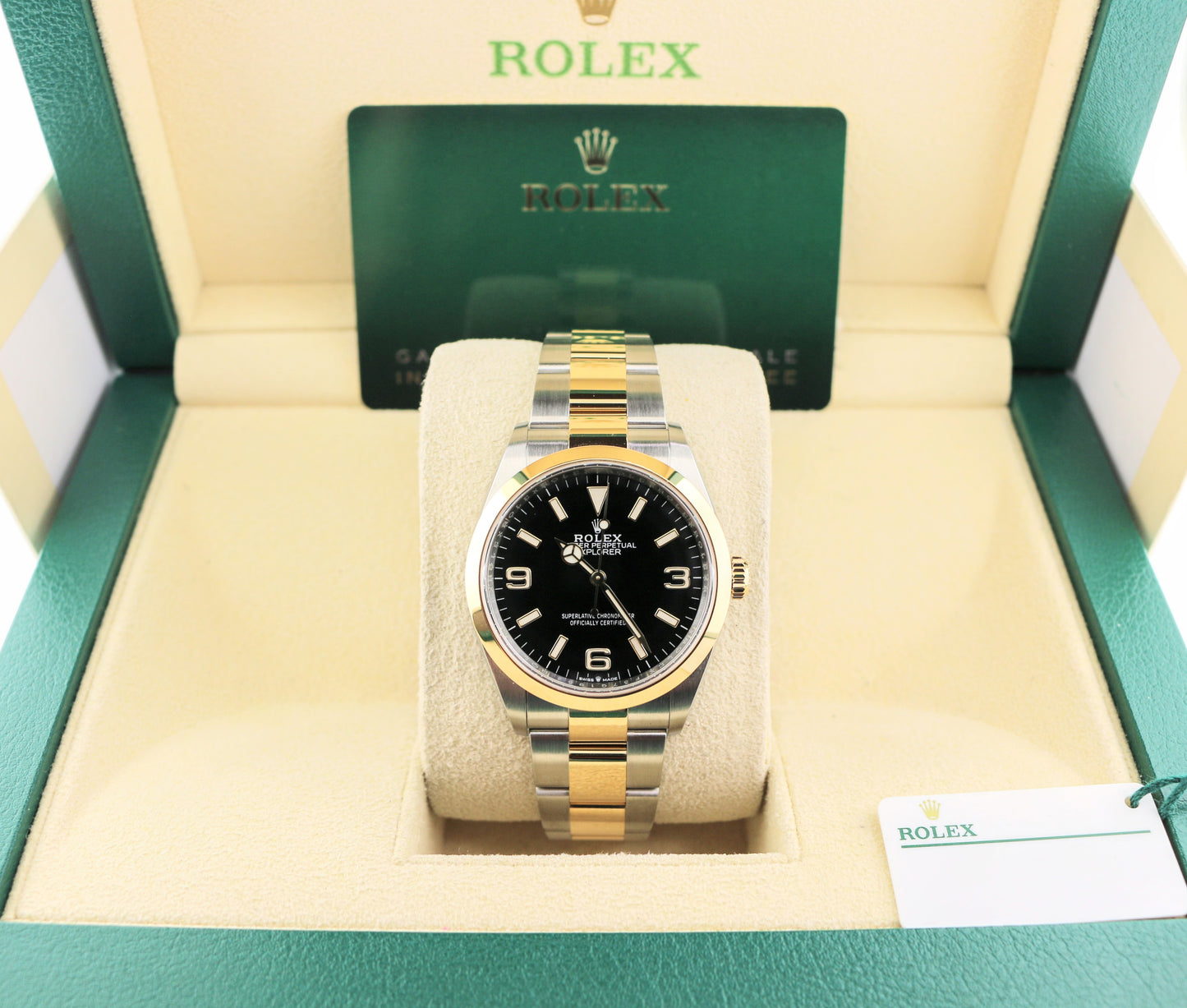 2023 Rolex Explorer 124273 Black Dial TT 18kt Oyster With Papers 36mm